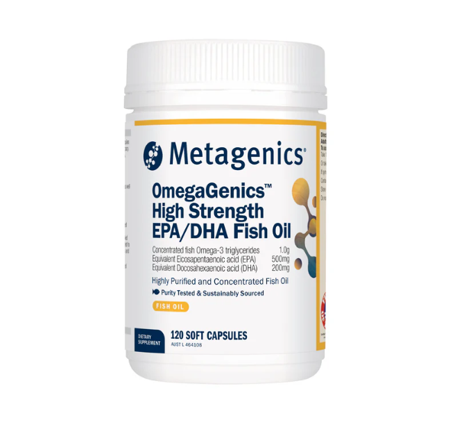 Metagenics OmegaGenics High Strength EPA/DHA Fish Oil 120 Soft Capsules